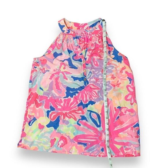 Lilly Pulitzer Bailey Multi Playa Hermosa Sleeveless Silk Top Women’s Size Small - Picture 12 of 12